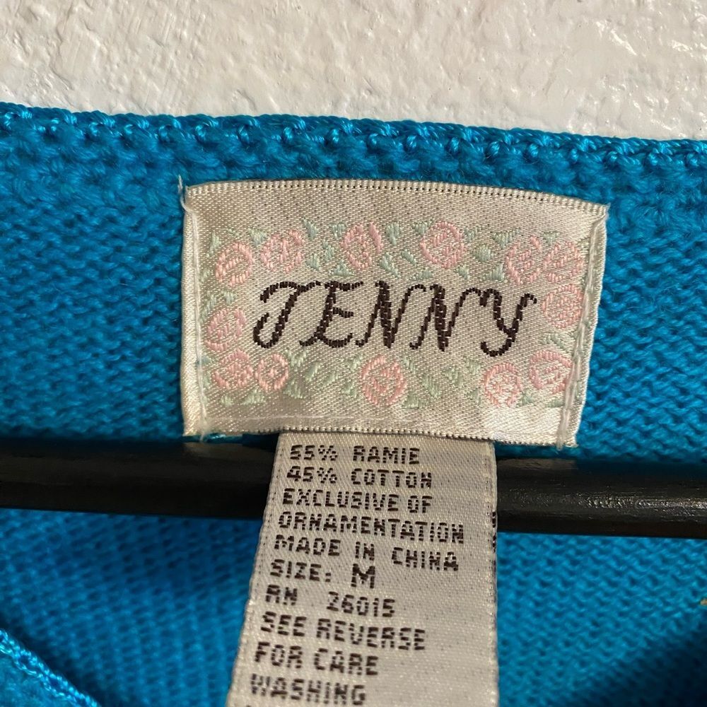 New Colorful M Flamingo Colorful Sweater Granny Bright Cottage Coquette b1-22 - Picture 5 of 10